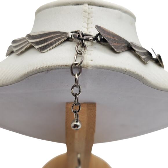 1930s Sterling Silver Deco Necklace 925 Moser Pfeil Germany Wing Fan Link 22g MP - Picture 3 of 13